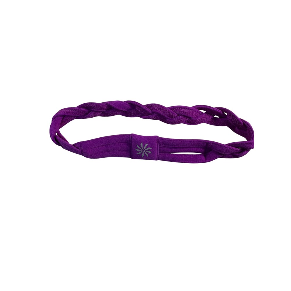 Athleta Headband Women OS Purple Excellent Braided Activewear Stretch Yoga